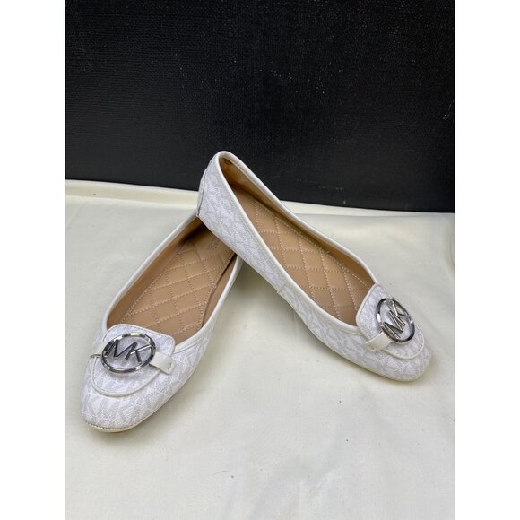 Michael Kors Women's White & Silver Casual Flats Shoes Size 8 SKU 6230 - Picture 1 of 7